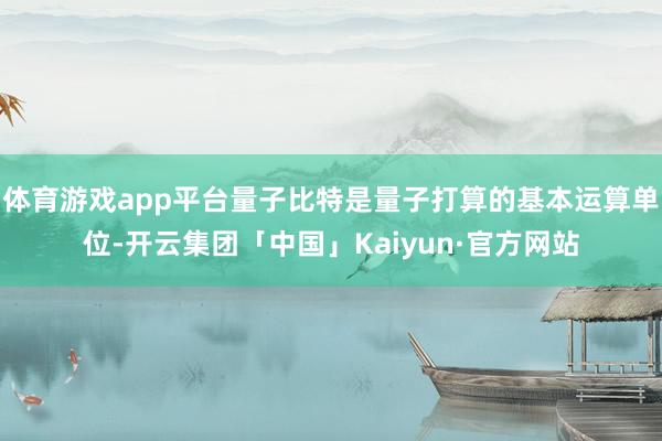 体育游戏app平台量子比特是量子打算的基本运算单位-开云集团「中国」Kaiyun·官方网站