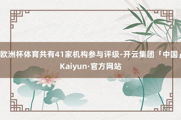 欧洲杯体育共有41家机构参与评级-开云集团「中国」Kaiyun·官方网站