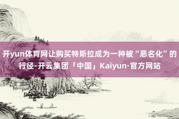 开yun体育网让购买特斯拉成为一种被“恶名化”的行径-开云集团「中国」Kaiyun·官方网站