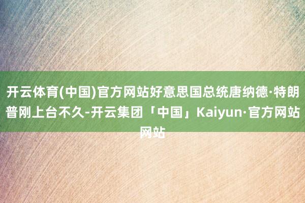 开云体育(中国)官方网站好意思国总统唐纳德·特朗普刚上台不久-开云集团「中国」Kaiyun·官方网站