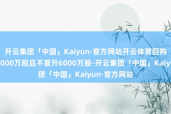 开云集团「中国」Kaiyun·官方网站开云体育回购数目不低于3000万股且不晋升6000万股-开云集团「中国」Kaiyun·官方网站