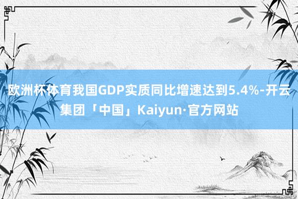欧洲杯体育我国GDP实质同比增速达到5.4%-开云集团「中国」Kaiyun·官方网站