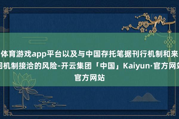 体育游戏app平台以及与中国存托笔据刊行机制和来回机制接洽的风险-开云集团「中国」Kaiyun·官方网站