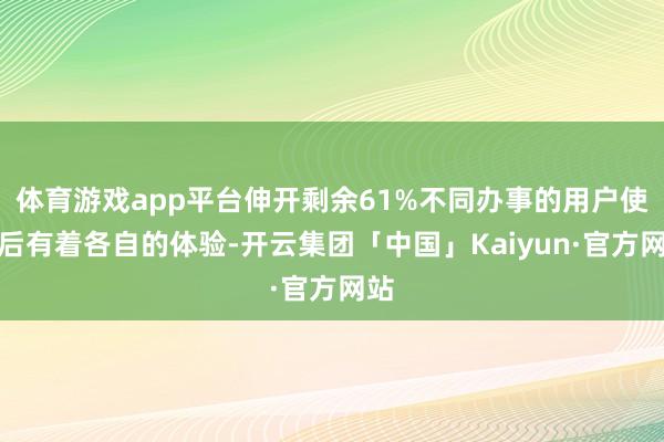 体育游戏app平台伸开剩余61%不同办事的用户使用后有着各自的体验-开云集团「中国」Kaiyun·官方网站
