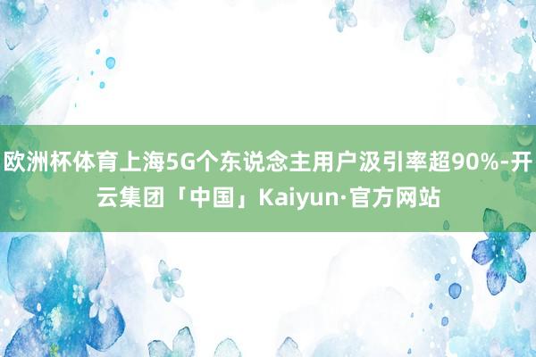 欧洲杯体育上海5G个东说念主用户汲引率超90%-开云集团「中国」Kaiyun·官方网站