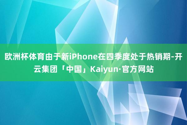 欧洲杯体育由于新iPhone在四季度处于热销期-开云集团「中国」Kaiyun·官方网站
