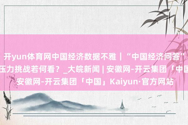 开yun体育网中国经济数据不雅｜“中国经济问答”系列之三：企业磋议压力挑战若何看？_大皖新闻 | 安徽网-开云集团「中国」Kaiyun·官方网站