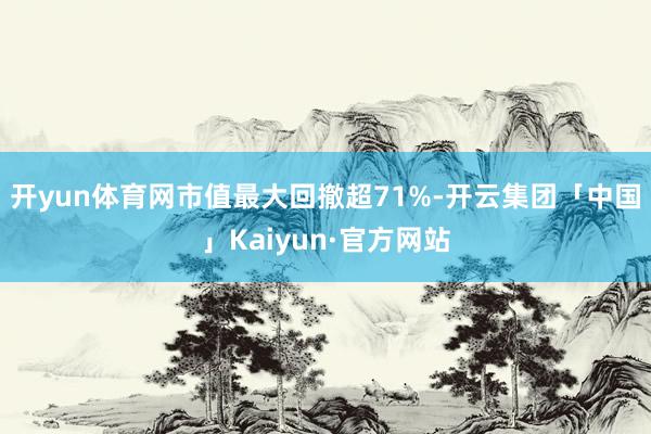 开yun体育网市值最大回撤超71%-开云集团「中国」Kaiyun·官方网站