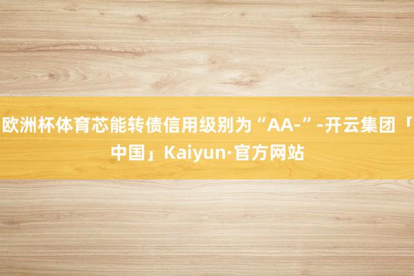 欧洲杯体育芯能转债信用级别为“AA-”-开云集团「中国」Kaiyun·官方网站