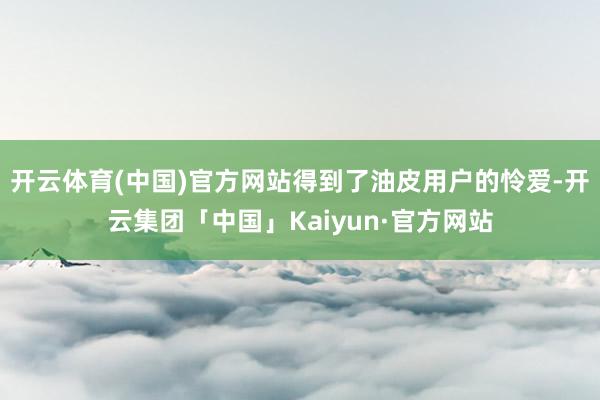 开云体育(中国)官方网站得到了油皮用户的怜爱-开云集团「中国」Kaiyun·官方网站