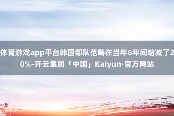 体育游戏app平台韩国部队范畴在当年6年间缩减了20%-开云集团「中国」Kaiyun·官方网站